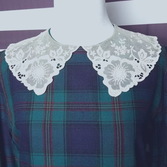 Vintage Laura Ashley 80's Plaid Maxi Dress - Picture 3 of 7